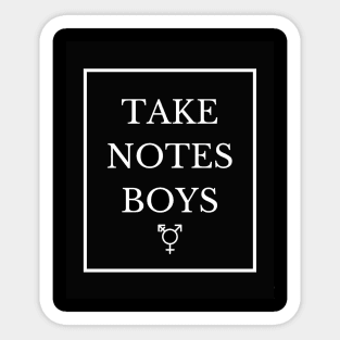 Take Notes Boys Sticker